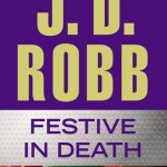The author's name dominated the top half, with the second divided between title and a holiday colored scene of money, stemware and crime scene tape